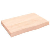 Produktbild för Bänkskiva för badrum 60x40x(2-6) cm obehandlat massivt trä