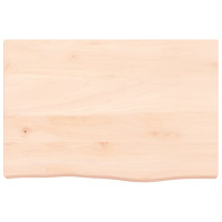 Produktbild för Bänkskiva för badrum 60x40x(2-6) cm obehandlat massivt trä