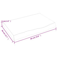 Produktbild för Bänkskiva för badrum 60x40x(2-6) cm obehandlat massivt trä