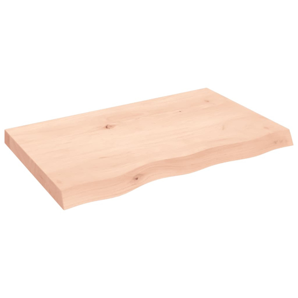 Produktbild för Bänkskiva för badrum 80x50x(2-6) cm obehandlat massivt trä