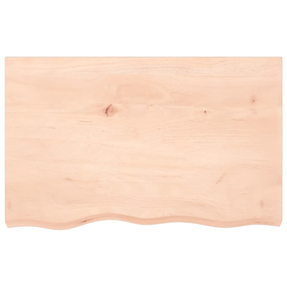 Produktbild för Bänkskiva för badrum 80x50x(2-6) cm obehandlat massivt trä