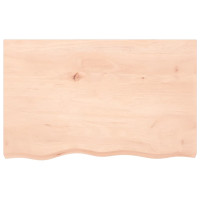Produktbild för Bänkskiva för badrum 80x50x(2-6) cm obehandlat massivt trä
