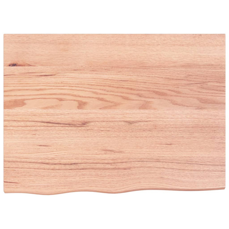 Produktbild för Bänkskiva badrum ljusbrun 80x60x(2-4) cm behandlat massivt trä