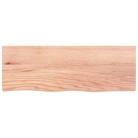 Miniatyr av produktbild för Bänkskiva badrum ljusbrun 80x30x(2-4) cm behandlat massivt trä