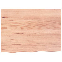 Produktbild för Bänkskiva badrum ljusbrun 80x60x(2-6) cm behandlat massivt trä
