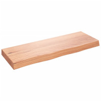 Produktbild för Bänkskiva badrum ljusbrun 80x30x(2-6) cm behandlat massivt trä