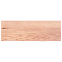 Produktbild för Bänkskiva badrum ljusbrun 80x30x(2-6) cm behandlat massivt trä