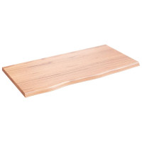 Produktbild för Bänkskiva badrum ljusbrun 80x40x2 cm behandlat massivt trä