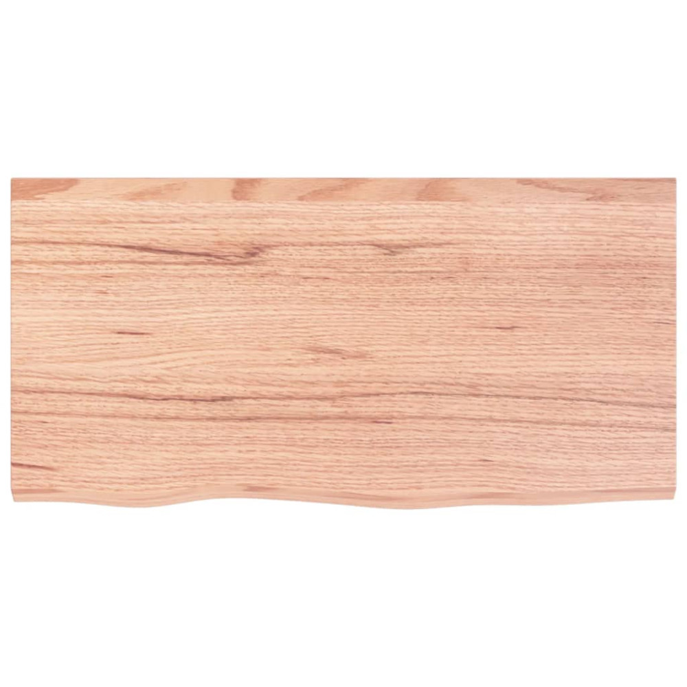 Produktbild för Bänkskiva badrum ljusbrun 80x40x2 cm behandlat massivt trä