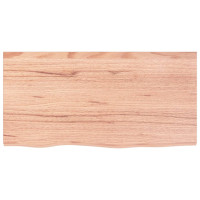 Produktbild för Bänkskiva badrum ljusbrun 80x40x2 cm behandlat massivt trä
