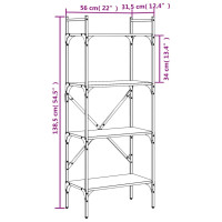 Produktbild för Bokhylla med 4 hyllplan sonoma 56x31,5x138,5 cm konstruerat trä