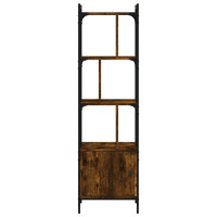 Produktbild för Bokhylla med dörr rökig ek 44,5x30x154,5 cm konstruerat trä