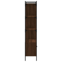 Produktbild för Bokhylla med dörrar brun ek 76,5x30x154,5 cm konstruerat trä