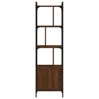 Produktbild för Bokhylla med dörr brun ek 44,5x30x154,5 cm konstruerat trä