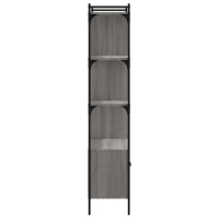 Produktbild för Bokhylla med dörrar grå sonoma 76,5x30x154,5 cm konstruerat trä