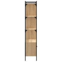 Produktbild för Bokhylla med dörrar sonoma 76,5x30x154,5 cm konstruerat trä
