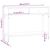 Produktbild för Avlastningsbord sonoma-ek 100x34,5x75 cm konstruerat trä