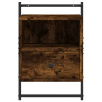 Miniatyr av produktbild för Sängbord väggmonterat rökfärgad ek 40x30x61 cm konstruerat trä