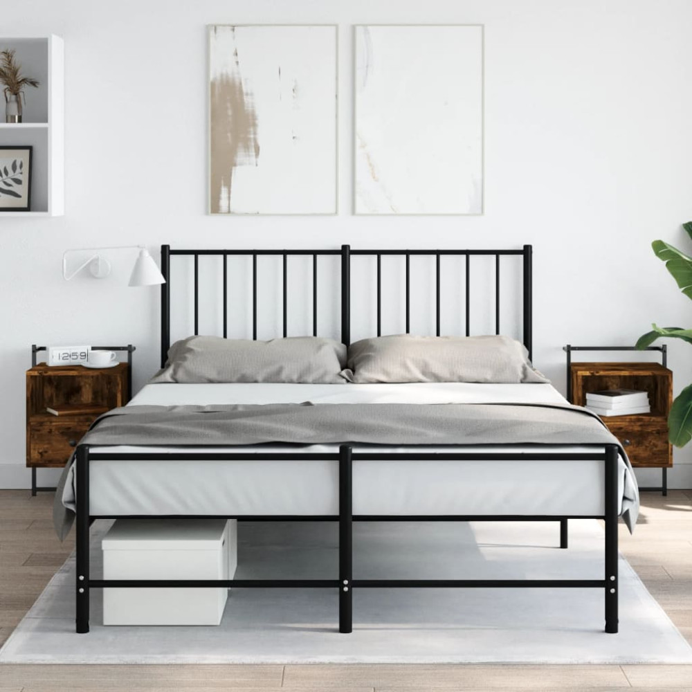 Produktbild för Sängbord väggmonterat 2 st rökig ek 40x30x61 cm konstruerat trä