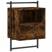 Produktbild för Sängbord väggmonterat 2 st rökig ek 40x30x61 cm konstruerat trä