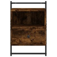 Produktbild för Sängbord väggmonterat 2 st rökig ek 40x30x61 cm konstruerat trä