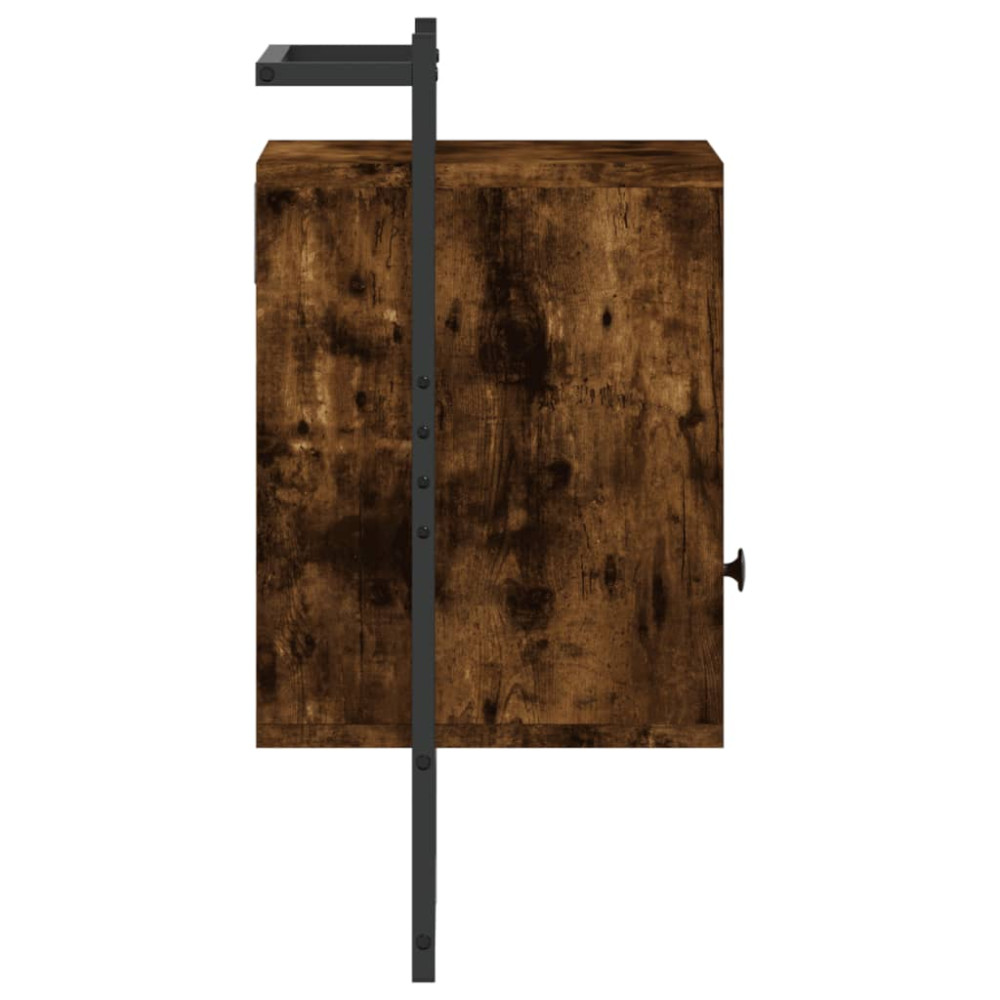 Produktbild för Sängbord väggmonterat 2 st rökig ek 40x30x61 cm konstruerat trä