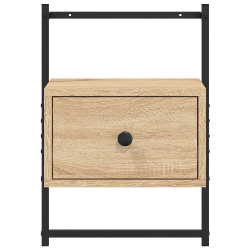 Produktbild för Sängbord väggmonterat sonoma-ek 35x30x51 cm konstruerat trä