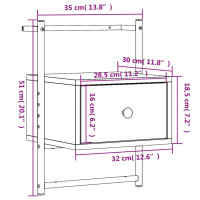 Miniatyr av produktbild för Sängbord väggmonterat sonoma-ek 35x30x51 cm konstruerat trä