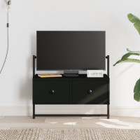 Produktbild för Väggmonterad tv-bänk svart 60,5x30x51 cm konstruerat trä