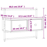 Produktbild för Väggmonterad tv-bänk svart 60,5x30x51 cm konstruerat trä