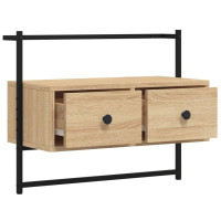 Produktbild för Väggmonterad tv-bänk sonoma-ek 60,5x30x51 cm konstruerat trä