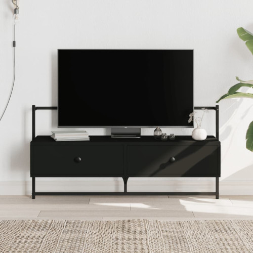 vidaXL Väggmonterad tv-bänk svart 100,5x30x51 cm konstruerat trä
