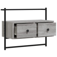 Produktbild för Väggmonterad tv-bänk grå sonoma 60,5x30x51 cm konstruerat trä