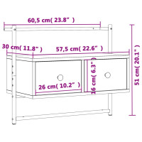 Produktbild för Väggmonterad tv-bänk grå sonoma 60,5x30x51 cm konstruerat trä