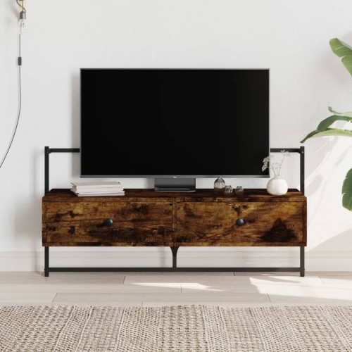 vidaXL Väggmonterad tv-bänk rökfärgad ek 100,5x30x51cm konstruerat trä