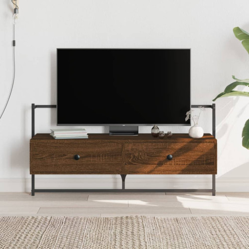 vidaXL Väggmonterad tv-bänk brun ek 100,5x30x51 cm konstruerat trä