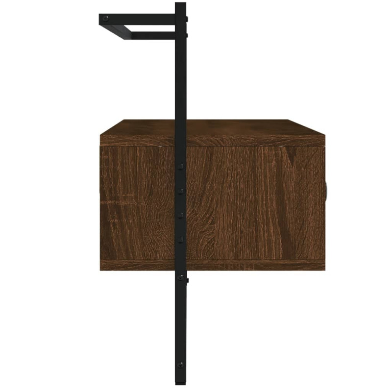 Produktbild för Väggmonterad tv-bänk brun ek 100,5x30x51 cm konstruerat trä