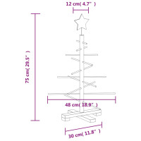 Produktbild för Julgran i trä 75 cm massiv furu