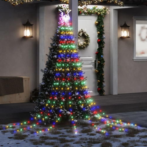 vidaXL Julgransbelysning 320 LED färgglad 375 cm