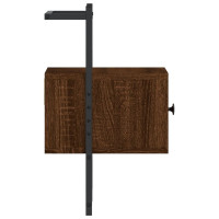 Miniatyr av produktbild för Sängbord väggmonterat 2 st brun ek 35x30x51 cm konstruerat trä