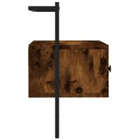 Produktbild för Väggmonterad tv-bänk rökfärgad ek 60,5x30x51 cm konstruerat trä