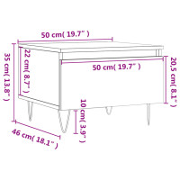 Produktbild för Soffbord 2 st brun ek 50x46x35 cm konstruerat trä