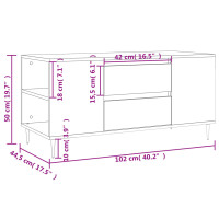 Miniatyr av produktbild för Soffbord rökfärgad ek 102x44,5x50 cm konstruerat trä
