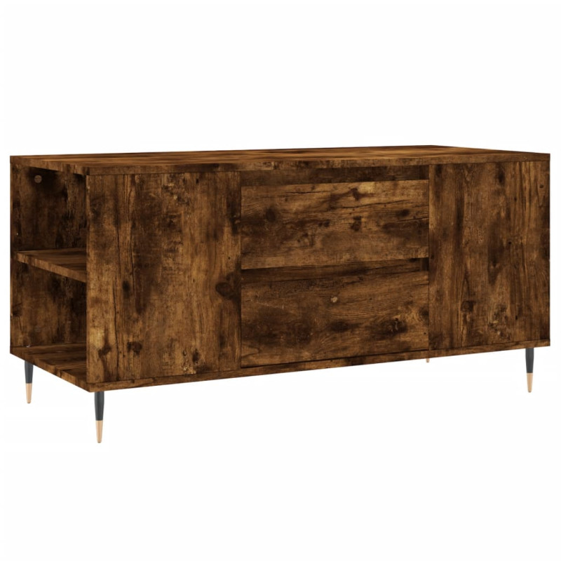 Produktbild för Soffbord rökfärgad ek 102x44,5x50 cm konstruerat trä