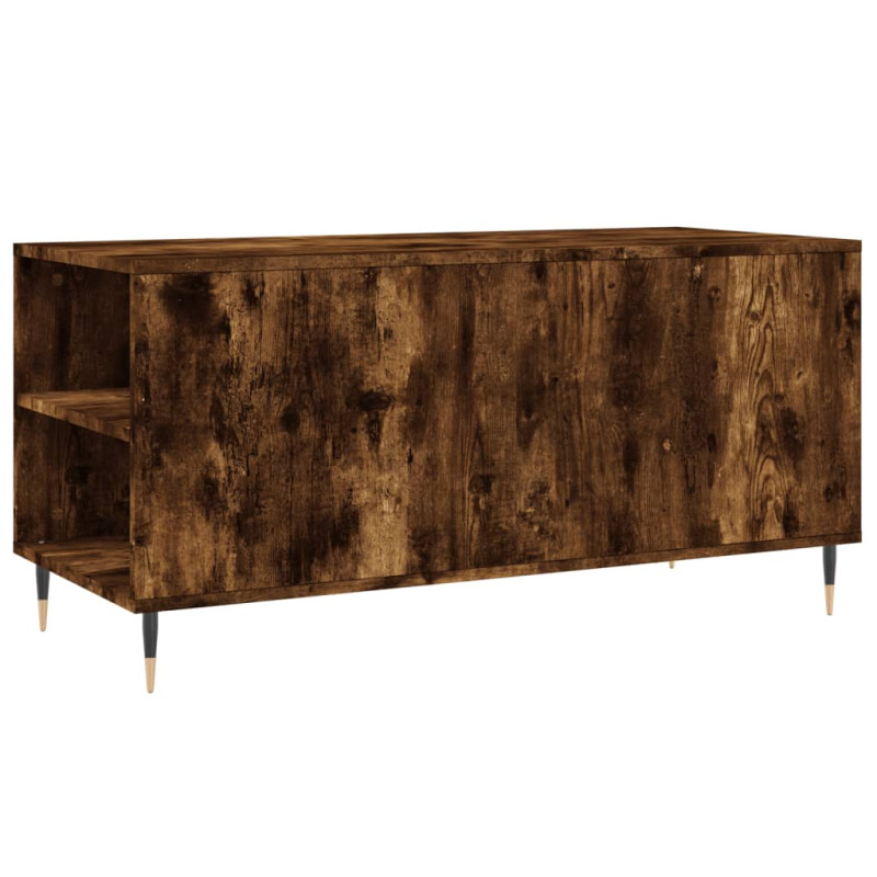 Produktbild för Soffbord rökfärgad ek 102x44,5x50 cm konstruerat trä