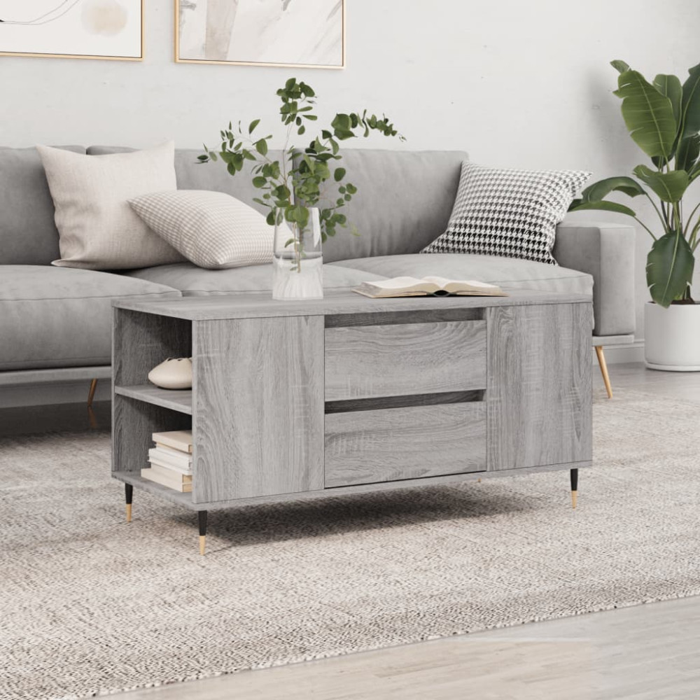Produktbild för Soffbord grå sonoma 102x44,5x50 cm konstruerat trä