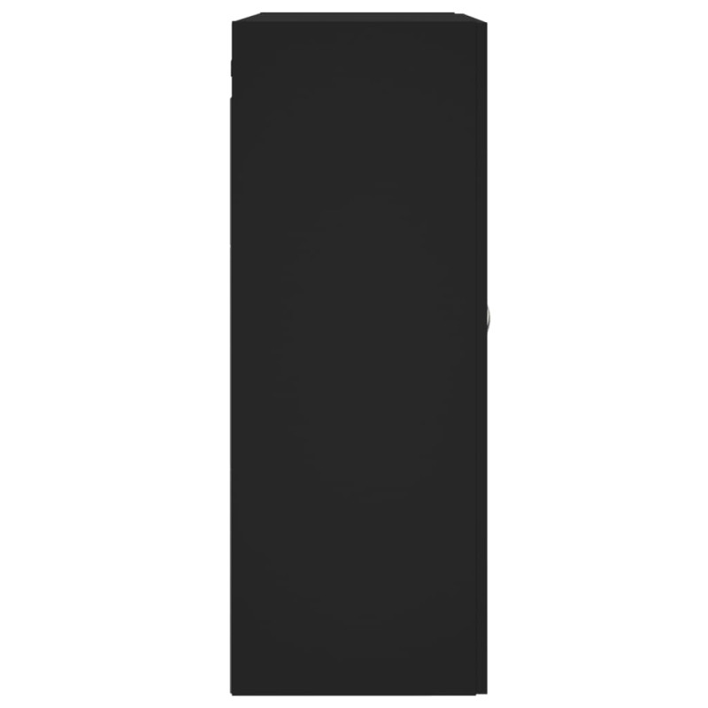 Produktbild för Väggskåp svart 69,5x34x90 cm konstruerat trä