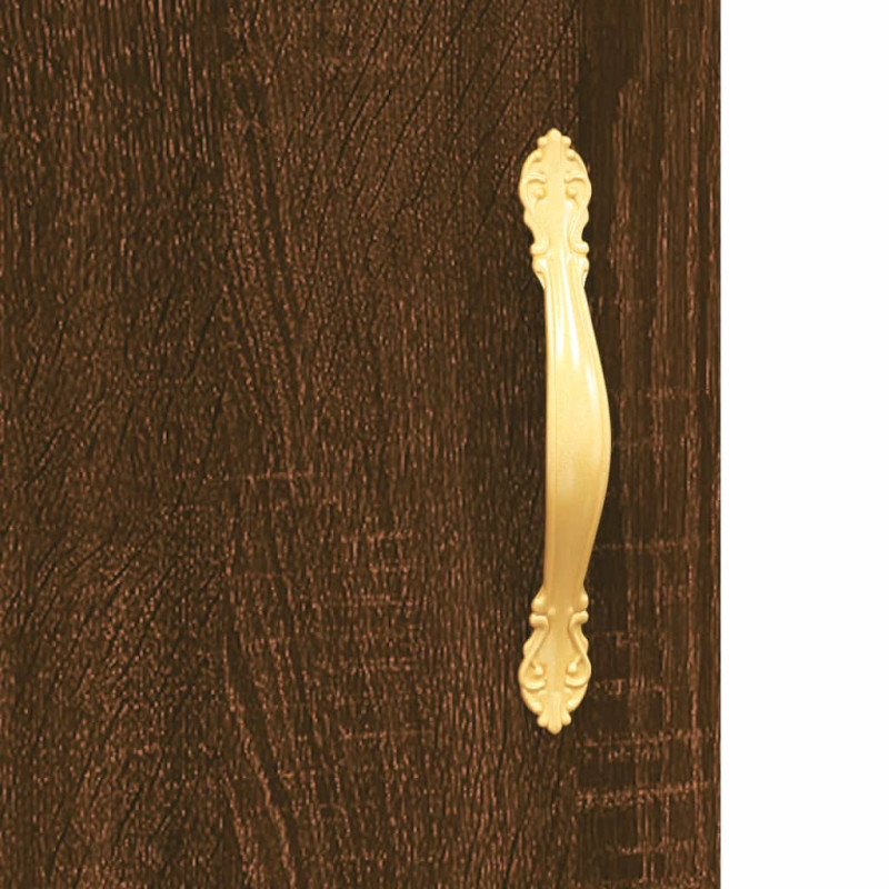 Produktbild för Väggskåp brun ek 69,5x34x90 cm konstruerat trä
