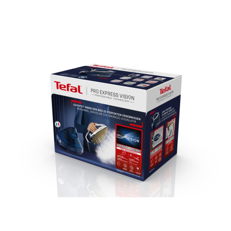 Produktbild för Tefal Pro Express Vision GV9812E0 ångstrykjärnsladdare 3000 W 1,1 l Durilium AirGlide Autoclean soleplate Blå, Vit