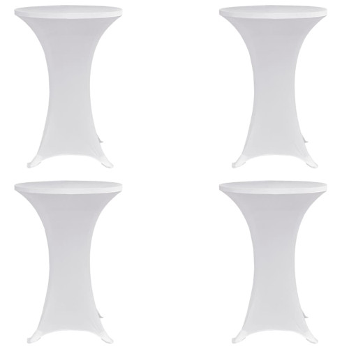 vidaXL Överdrag till ståbord Ø70 cm vit stretch 4 st